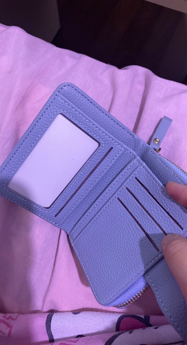 Nakışlı Mor Deri Fermuarlı Cüzdan STİTCH - Görsel 2