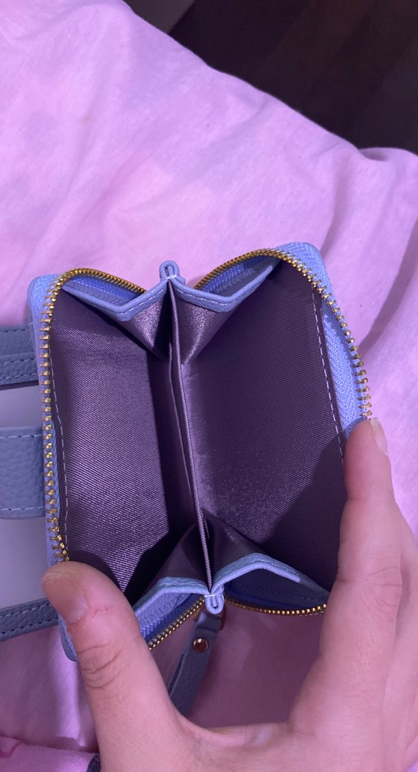 Nakışlı Mor Deri Fermuarlı Cüzdan STİTCH - Görsel 3