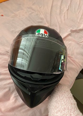 Parlak Siyah AGV Motosiklet Kaskı S BEDEN - Görsel 3