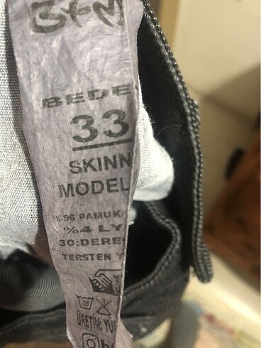 33 Beden siyah Renk Jeans pontolon