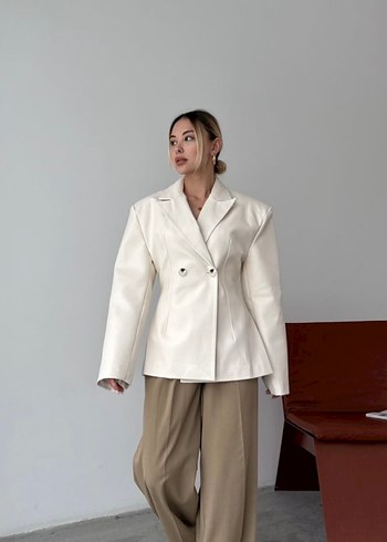 Deri Kadın Blazer Ceket - Görsel 2