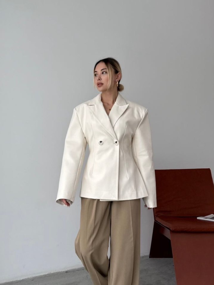 Deri Kadın Blazer Ceket - Görsel 2