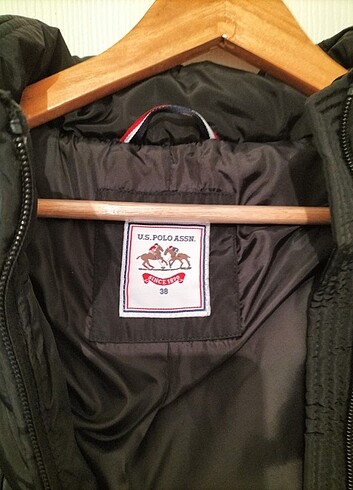 US Polo uzun şişme mont  - Görsel 4