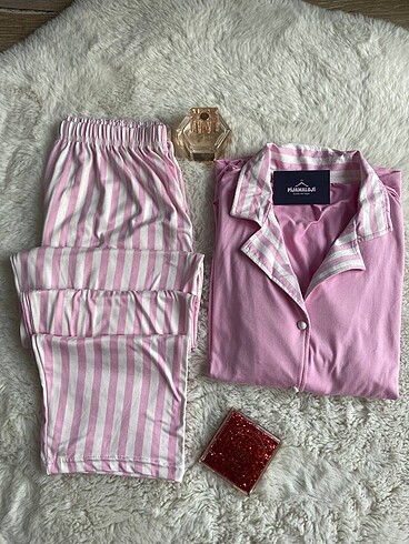 l Beden Pink 2li Pijama Takımı