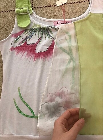 m Beden beyaz Renk Vintage askılı bluz