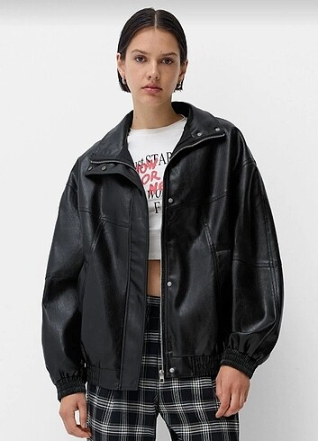Bershka Oversize Deri Ceket