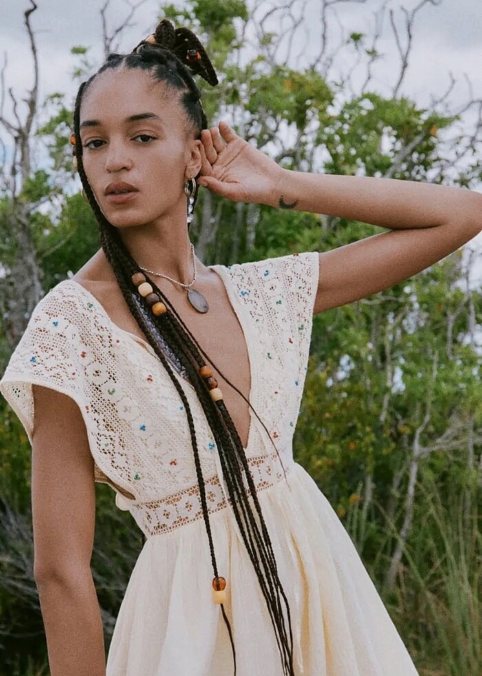 Zara boncuk işlemeli elbise - Görsel 3