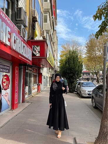m Beden siyah Renk Tesettür abiye