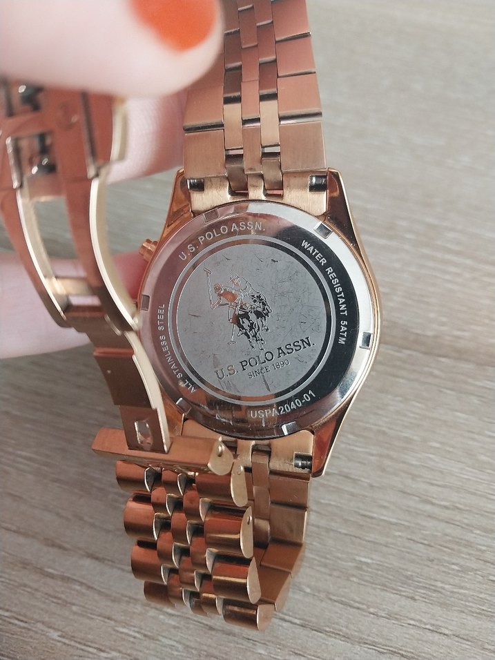 Altın Renkli Klasik Kadın Kol Saati Us Polo - Görsel 4