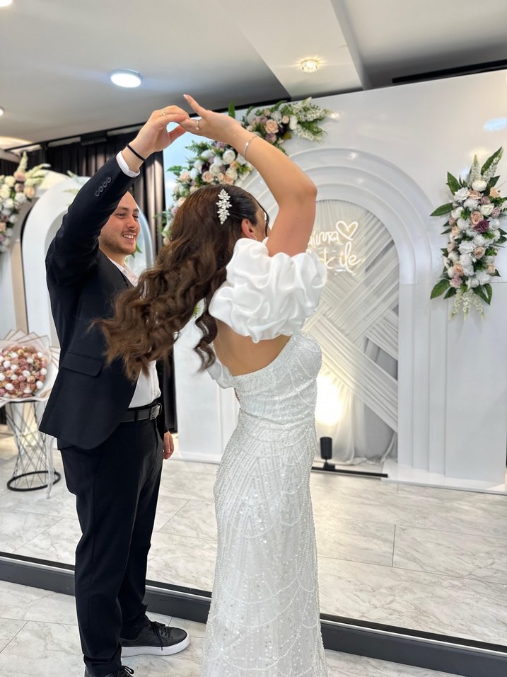 Beyaz Gelinlik Nişanlık Beyaz Elbise Abiye - Görsel 2