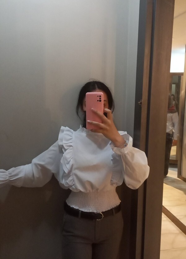 Bluz üst beyaz uzun kollu nişan kına - Görsel 2