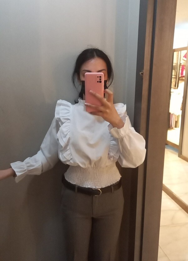 Bluz üst beyaz uzun kollu nişan kına - Görsel 4