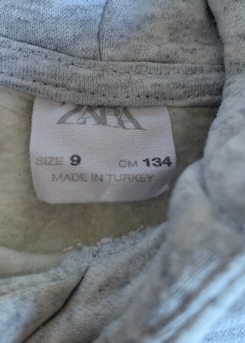 9 Yaş Beden gri Renk Gri erkek çoçuk Kapüşonlu Sweatshirt
