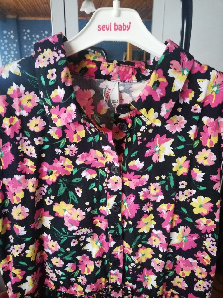 Çiçek Desenli Bohem Kız Elbisesi - Görsel 2