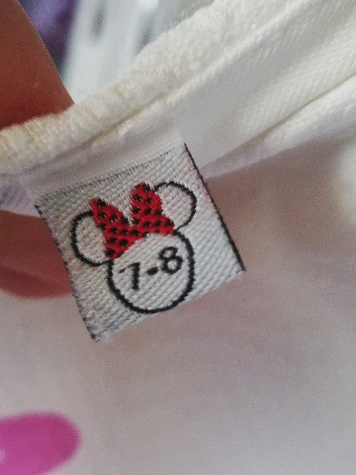 Beyaz Minnie Mouse Baskılı Kız Elbisesi - Görsel 2