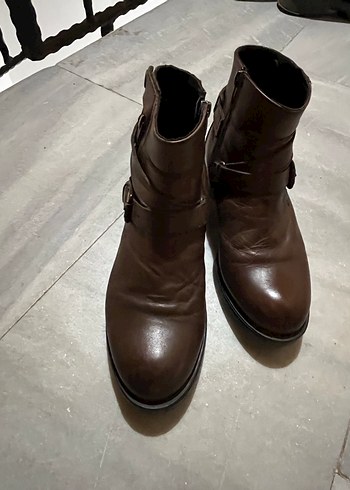 Kahverengi Deri Tokalı Biker Bot - Görsel 4