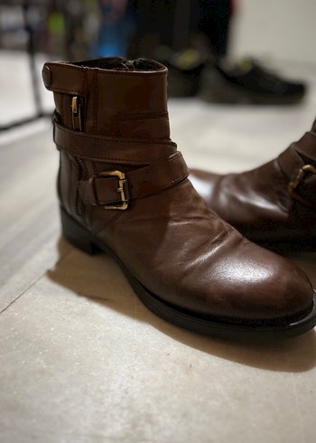 Kahverengi Deri Tokalı Biker Bot - Görsel 3