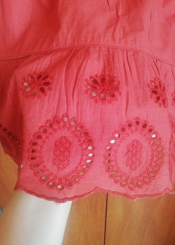 Nakışlı Bohem kısa etek - Görsel 2