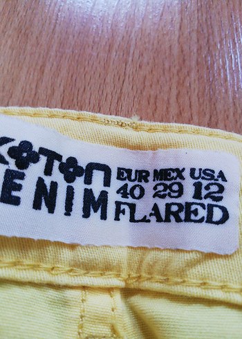 Pembe ve Sarı Kadın Pantolon - Görsel 4