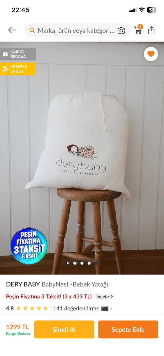 DERY BABY Beyaz Bebek Yatağı BabyNest - Görsel 3