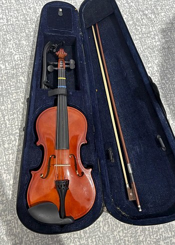 Karanlık Kahverengi Keman ve Yay Seti - Görsel 2