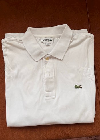 Beyaz Lacoste Kısa Kollu Polo Tişört