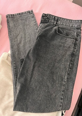 32 Beden Düğmeli Gri Denim erkek Jean