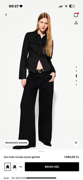 Bershka saten gömlek