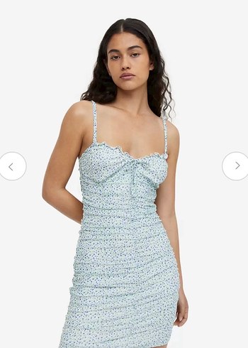 H&M Coquette Lolita Çiçekli Lastikli Elbise H&M Kurdeleli Ribbon