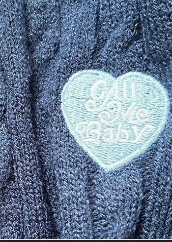 H&M Kawaii Cute Coquette Y2k Lacivert Örgü Cardigan Hırka