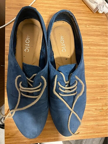 39 Beden mavi Renk Hotiç bağcıklı loafer kadın ayakkabı 39
