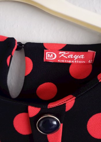 Kırmızı Puantiyeli Uzun Kollu Uzun Elbise - Görsel 5