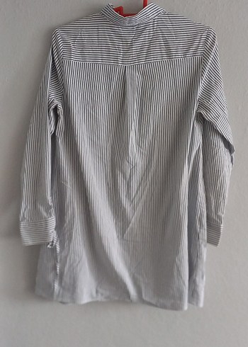 Düğmeli Çizgili Kadın Gömlek - Görsel 5