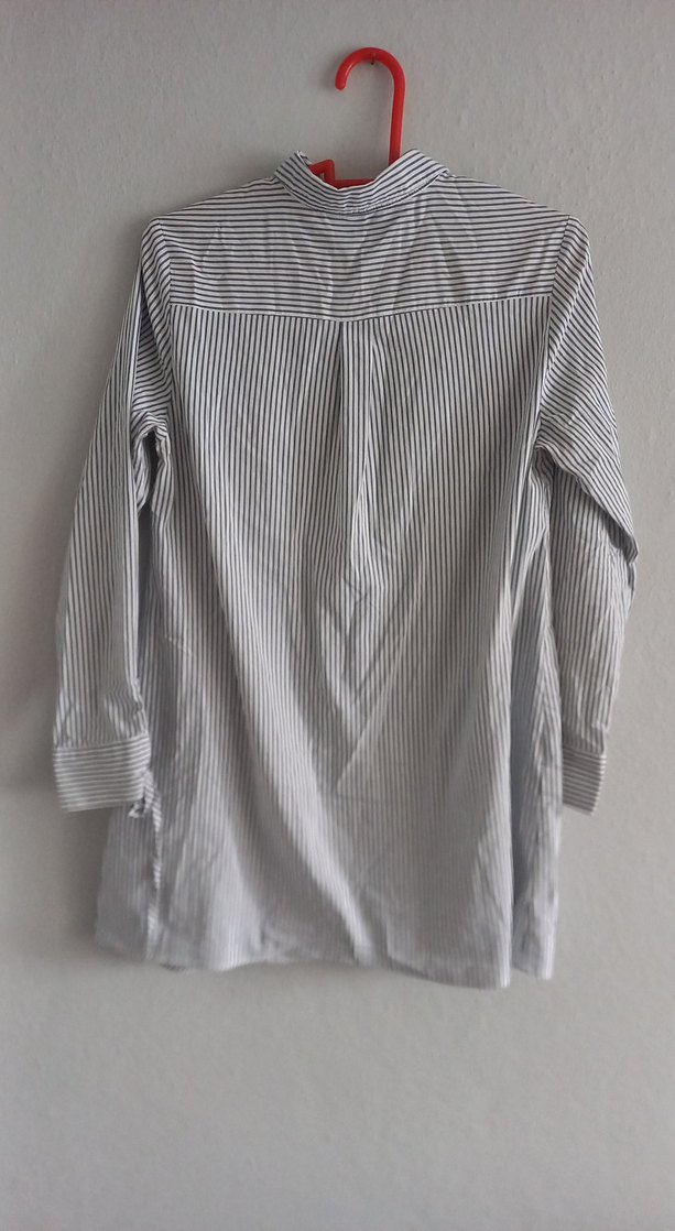 Düğmeli Çizgili Kadın Gömlek - Görsel 5