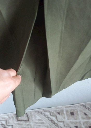 Kadın Haki Midi Kalem Etek - Görsel 4