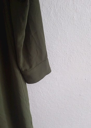 Kadın Haki Uzun Kollu Salaş Tunik - Görsel 2