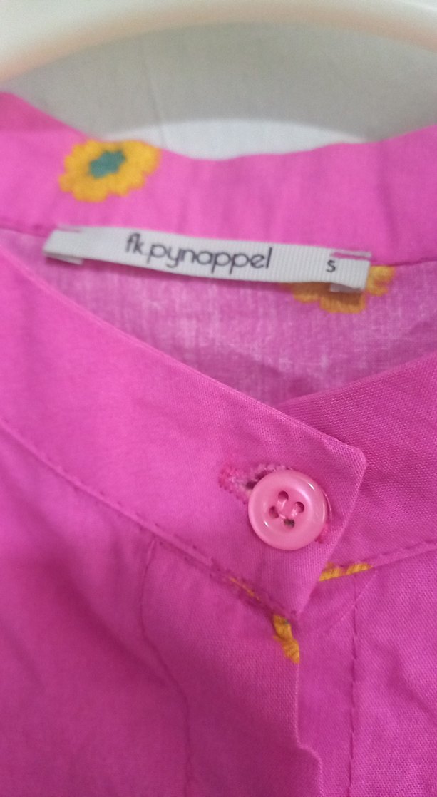 Pembe Düğmeli Uzun Bohem Elbise - Görsel 2