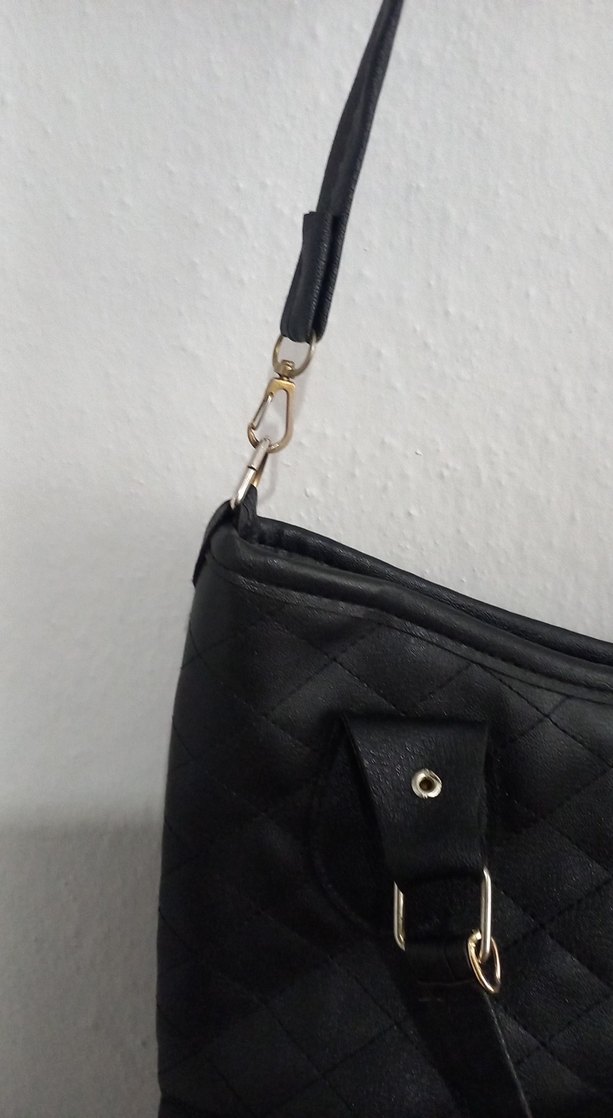 Siyah Deri Tokalı Kadın Çanta - Görsel 3