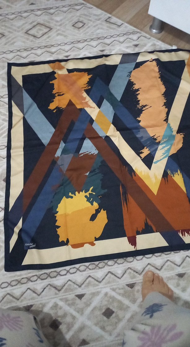 Camel Renk Drapeli Kadın eşarp - Görsel 2