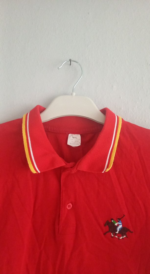 Düğmeli Kırmızı Erkek Polo Tişört - Görsel 4