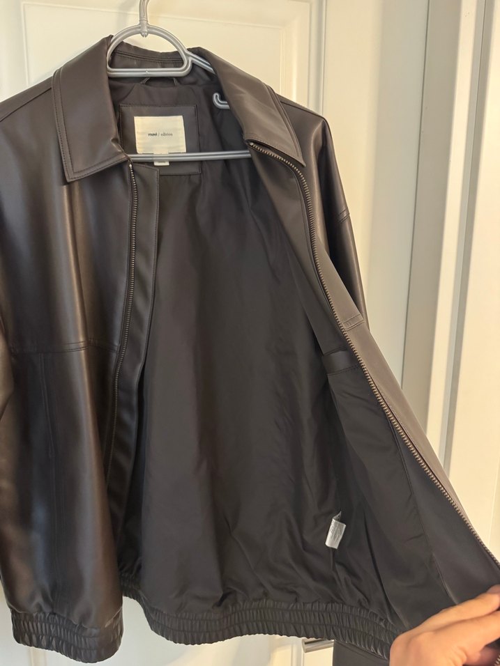 Kahverengi Deri Kadın Ceket Bel Detaylı - Görsel 3