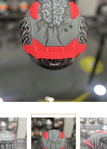 Kemerli Yılan Desenli Siyah Motosiklet Kaskı - Görsel 6