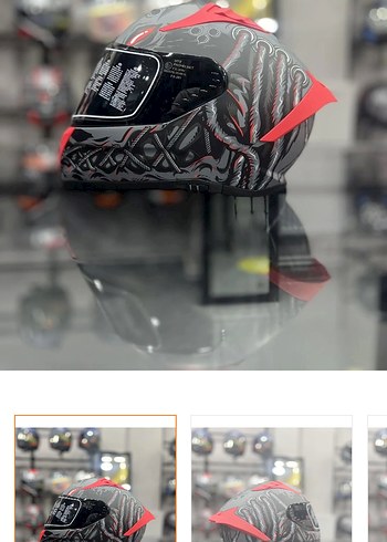 Kemerli Yılan Desenli Siyah Motosiklet Kaskı - Görsel 2