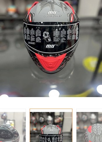 Kemerli Yılan Desenli Siyah Motosiklet Kaskı - Görsel 5