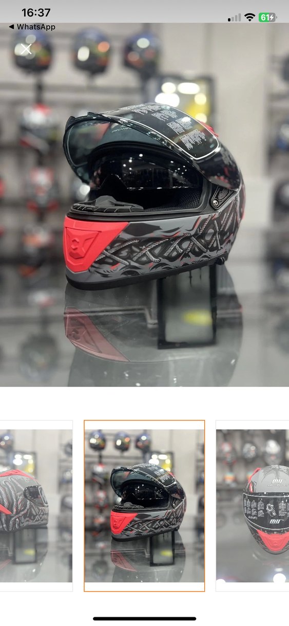 Kemerli Yılan Desenli Siyah Motosiklet Kaskı - Görsel 4