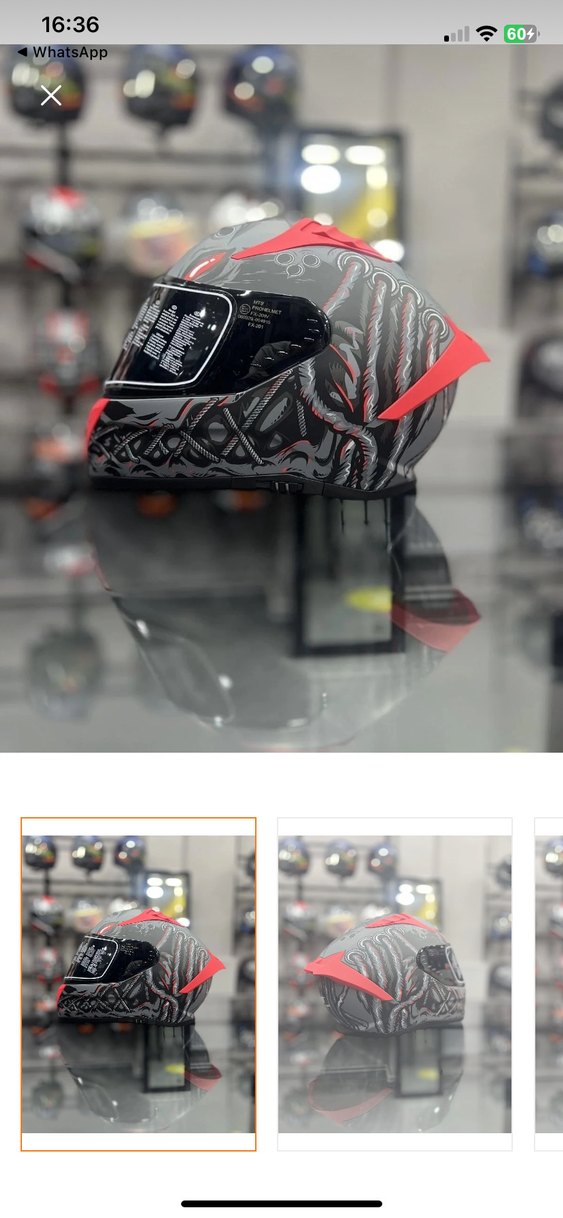 Kemerli Yılan Desenli Siyah Motosiklet Kaskı - Görsel 2