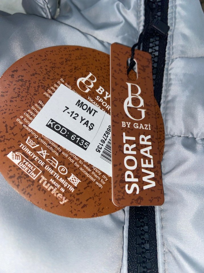 Gri Kısa erkek çocuk Kış Montu - Görsel 2