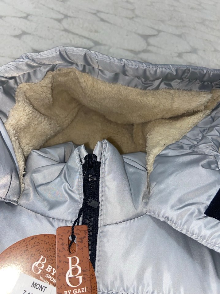 Gri Kısa erkek çocuk Kış Montu - Görsel 4