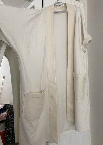 Beyaz Midi Kadın yelek çeket - Görsel 5