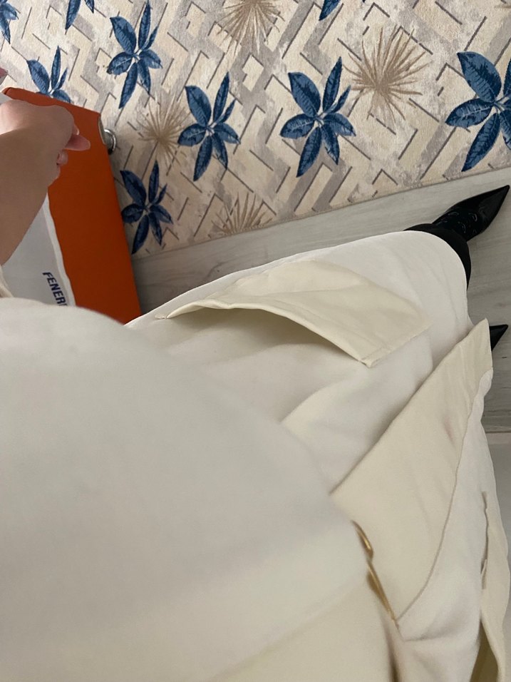 Beyaz Midi Kadın yelek çeket - Görsel 4